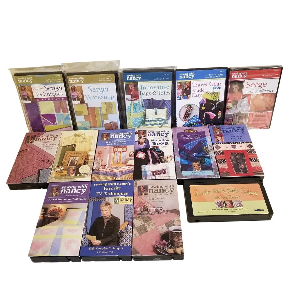 Sewing with Nancy VHS DVD Lot DIY Craft Project Upcycle Learn at Home